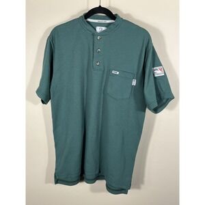 Tyndale Flame Resistant FRMC Cat 2 Henley Short Sleeve Shirt Men's Large